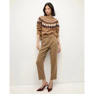 NWT Veronica Beard Netta Pant 4 Wool Brown Pleated Trousers